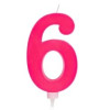 Vela 6 Rosa Shock Glitter Grande